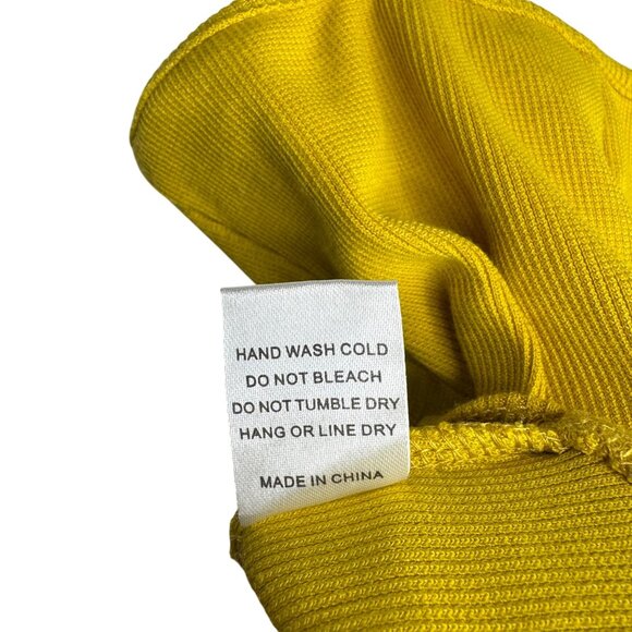 Etophe Studios Sexy Yellow Tie Front Bodysuit Women's Size Medium Vacation - Picture 6 of 6